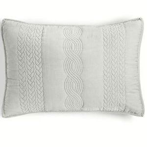 Martha Stewart Collection Cable Knit Velvet Gray King Sham (1)